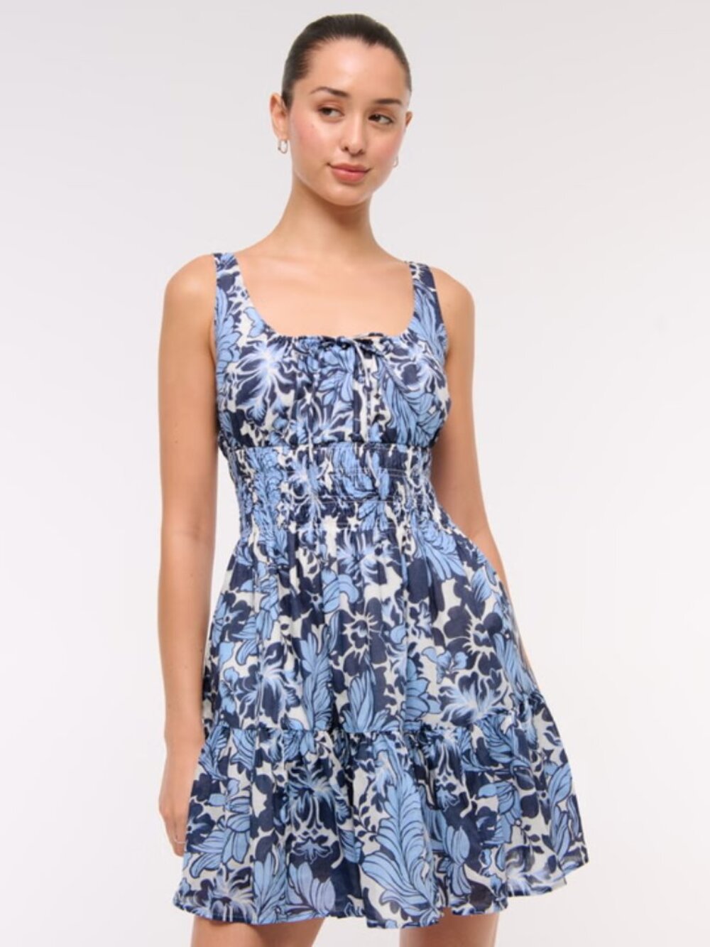 Abercrombie & Fitch Smocked Tie-Front Mini Dress - Picture 5 of 5
